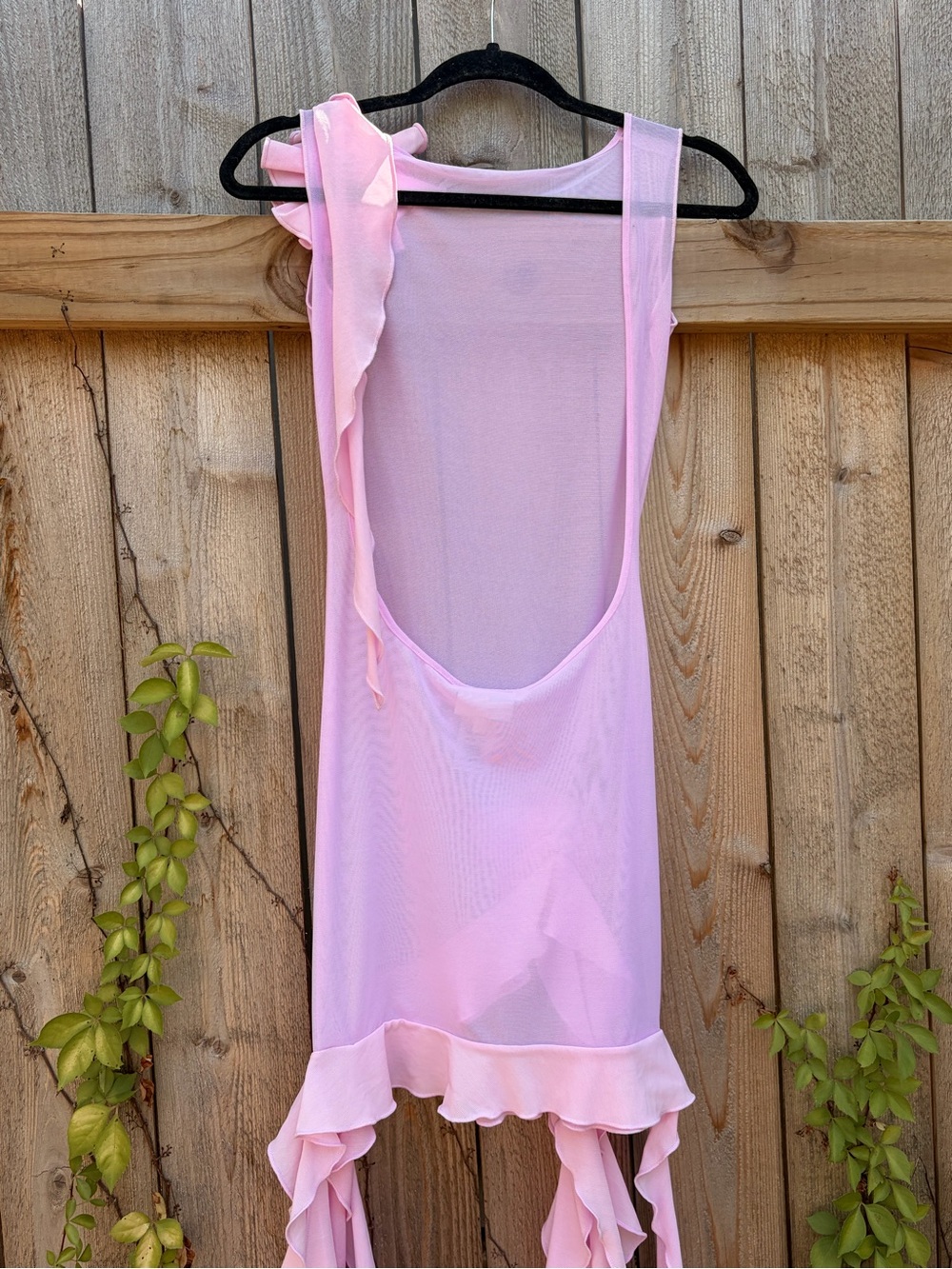 Fanci Club Mini Dress with Ruffle Ties and Floral Appliqués - Picture 4 of 5